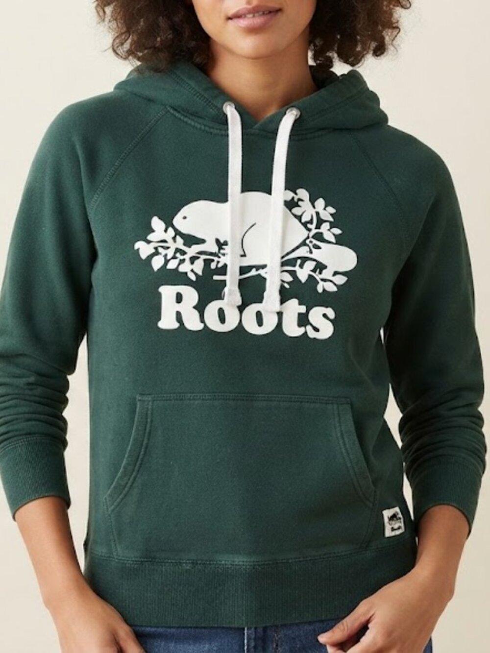 Roots Dark Green Beaver Logo Hoodie